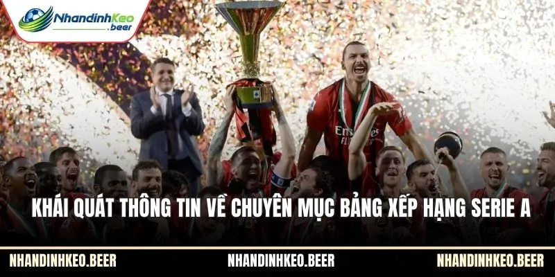 Khái quát thông tin về chuyên mục bảng xếp hạng Serie A